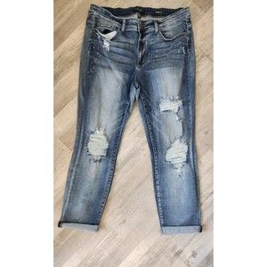 Judy Blue Boyfriend Fit Distressed Bleach Splatter Jeans Size 18W